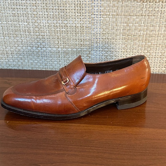 ?3xHPVTG 1980s Florsheim Cognac Tan Leather Slip On Loafers Dress Shoes 13C USA main image 11
